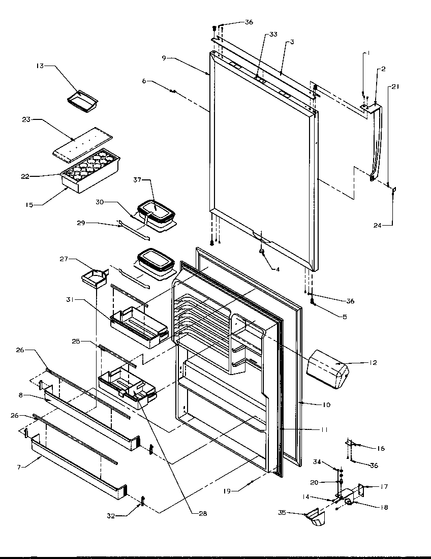 REFRIGERATOR DOOR (TP21A3E/P1181503WE) (TP21A3L/P1181503WL) (TP21A3W/P1181503WW) (TPI21A3E/P1182005WE) (TPI21A3L/P1182005WL) (TPI21A3W/P1182005WW)