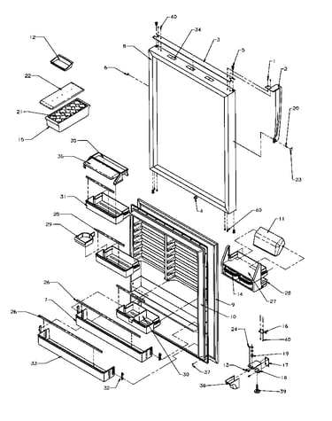 Refrigerator door (tp22r3e/p1181603we) (tp22r3l/p1181603wl) (tp22r3w/p1181603ww)