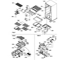 Amana TR518ITVW-P1180806WW interior cabinet and drain block assembly diagram