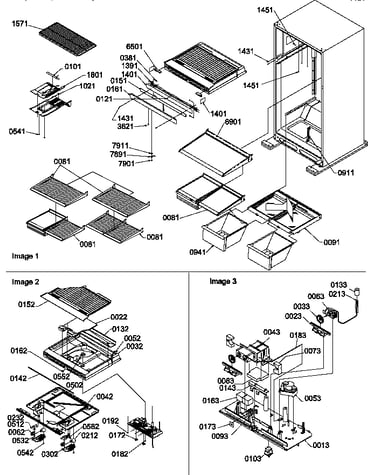 Interior cabinet and drain block assembly