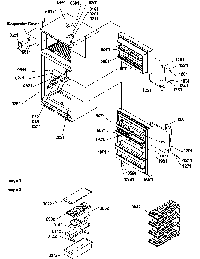 Door, hinges and accessories