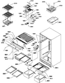 Interior cabinet and drain block assembly