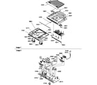 Amana TR522SW-P1182704WW drain block assembly and control assembly diagram