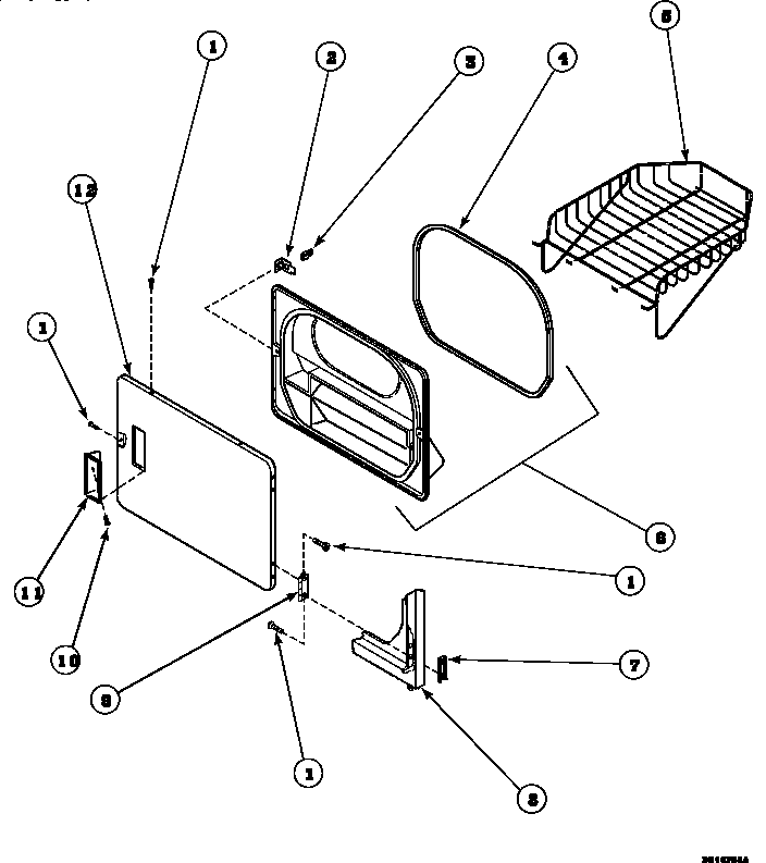 Loading door with drying rack