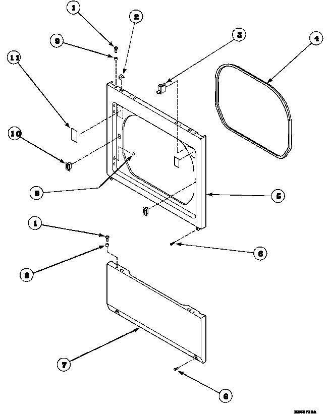 Lower access panel, front panel and seal