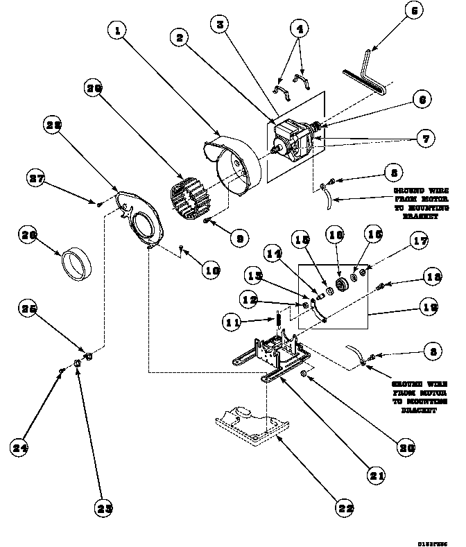 MOTOR, EXHAUST FAN AND BELT