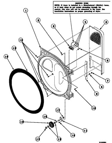 Rear bulkhead,felt seal, roller & terminal block