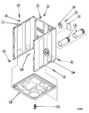Cabinet, exhaust duct and base
