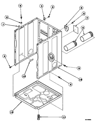 Cabinet, exhaust duct and base