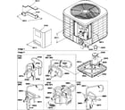 Amana RHE18A2A/P1217401C outer cabinet/compressor/tubing diagram