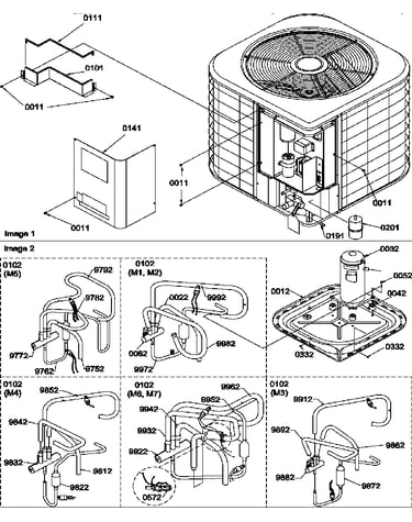 Outer cabinet/compressor/tubing