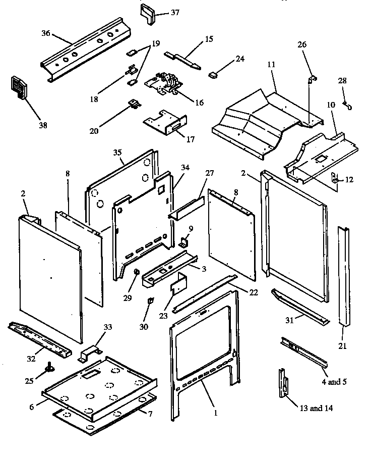 OVEN CABINET ASSEMBLY (HCR306/P1139833NL) (RST399UL/P1132621NL) (RST399UL/P1132622NL) (RST399UL/P1132635NL) (RST399UL/P1132642NL) (RST399UL/P1141267NL) (RST399UW/P1132621NW) (RST399UW/P1132622NW) (RST399UW/P1132635NW) (RST399UW/P1132642NW) (RST399UW/P1141