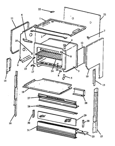 Upper oven (hcr306/p1139833nl) (rst399ul/p1132621nl) (rst399ul/p1132622nl) (rst399ul/p1132635nl) (rst399ul/p1132642nl) (rst399ul/p1141267nl) (rst399uw/p1132621nw) (rst399uw/p1132622nw) (rst399uw/p1132635nw) (rst399uw/p1132642nw) (rst399uw/p1141267nw)