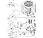 Amana RHA60A3B/P1180225C outer cabinet/compressor/tubing diagram