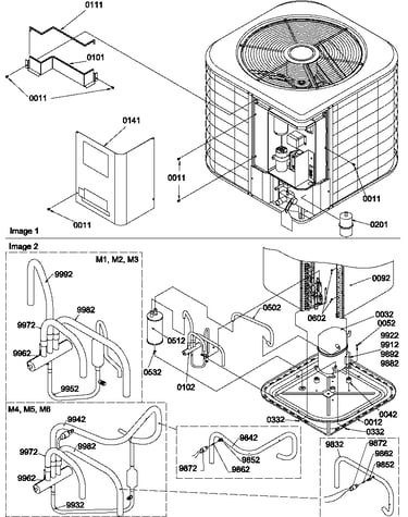 Outer cabinet/compressor/tubing