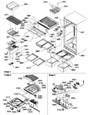 Interior cabinet and drain block assembly