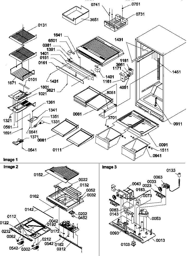 Interior cabinet and drain block assembly
