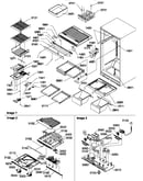 Interior cabinet and drain block assembly
