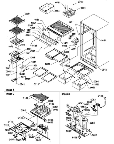Interior cabinet and drain block assembly