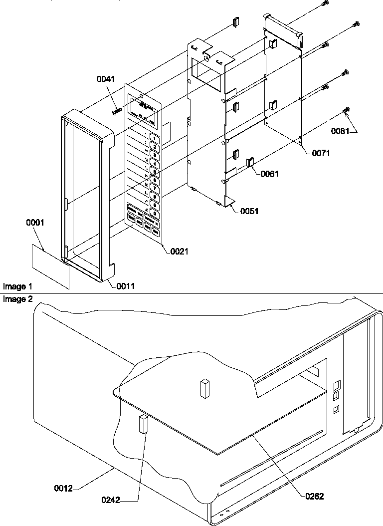 Contol panel & shelf assembly