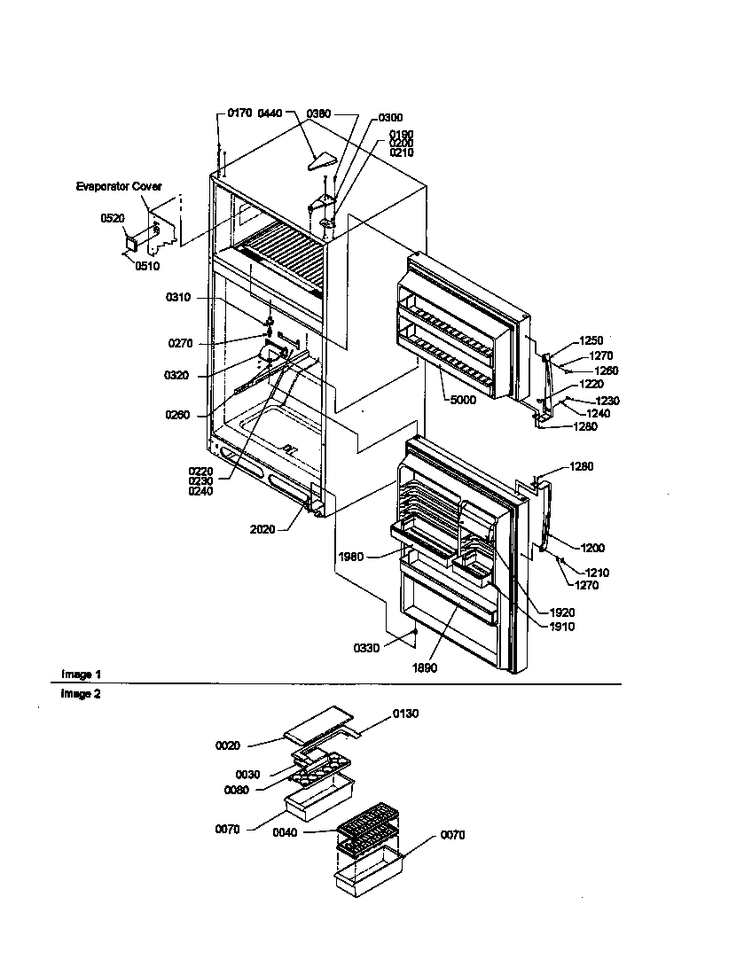 Door, hinges and accessories