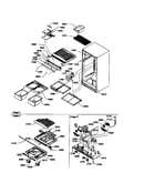 Interior cabinet and drain block assembly