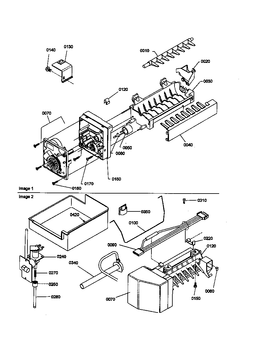 Ice maker assembly and parts