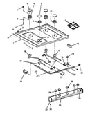 Top burner assy(models 2 thru 8) (rls363u/p1142709nl) (rls363u/p1142710nw) (rms363u/p1142710nl) (rms363u/p1142767nw) (rms363u/p1142774nw) (rms363u/p1143001nl) (rms363u/p1143001nw)