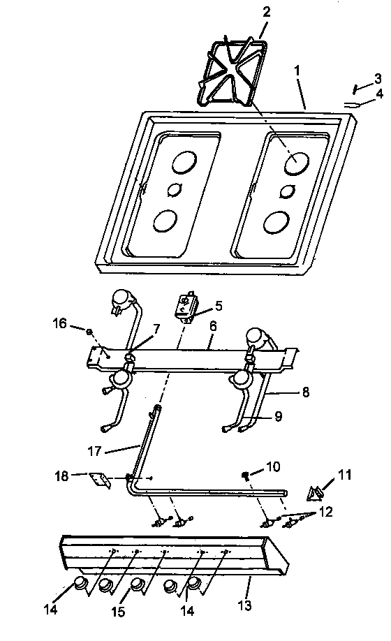 Top burner assy