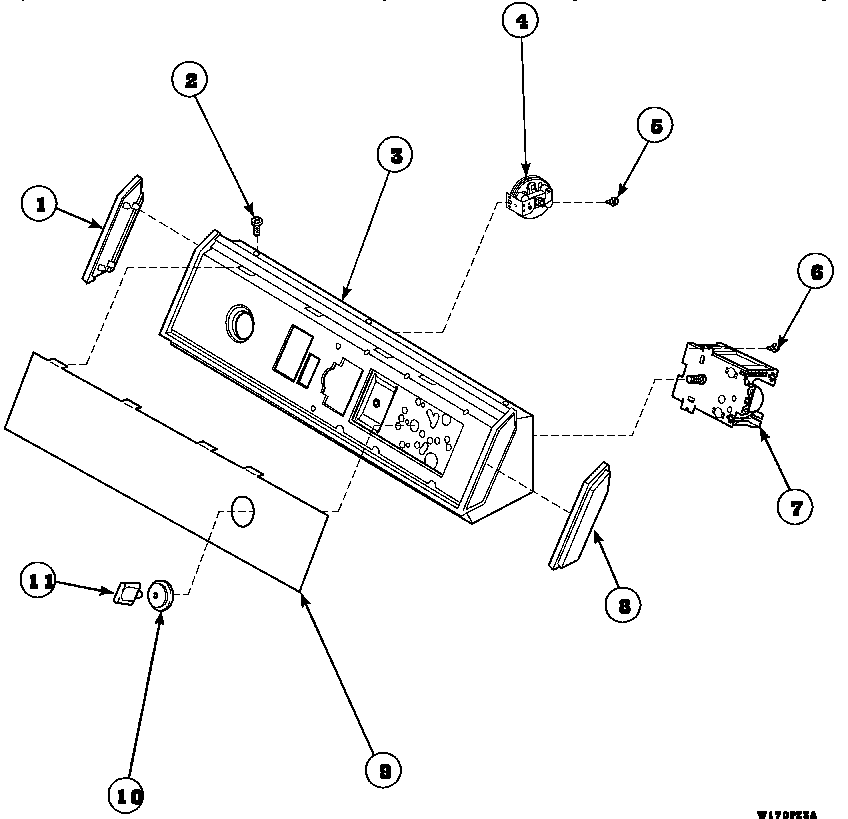 Graphic panel, control hood and controls