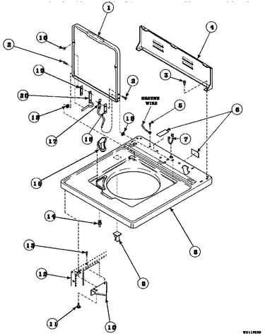 Cabinet top, loading door and control rear panel