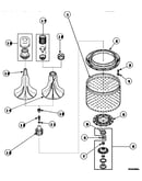 Agitator, drive bell, seal kit, washtub and hub