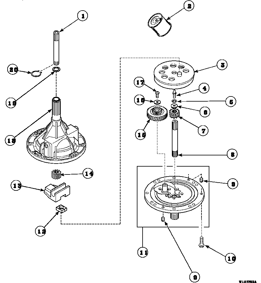 34526P TRANSMISSION ASSEMBLY (CW4202W2/PCW4202W2) (CW8202W2/PCW8202W2) (CW8203W2/PCW8203W2) (CW8413W2/PCW8413W2) (LW4203L2/PLW4203L2) (LW4203W2/PLW4203W2) (LW6001W2/PLW6001W2) (LW6143LM/PLW6143LM) (LW6143WM/PLW6143WM) (LW6153LM/PLW6153LM) (LW6153WM/PLW615