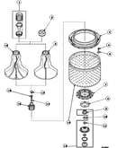 Agitator, drive bell, seal kit, washtub and hub