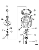 Agitator, drive bell, seal kit, washtub and hub