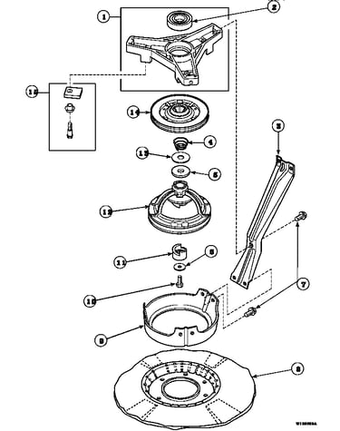 Bearing housing, brake pulley and pivot dome