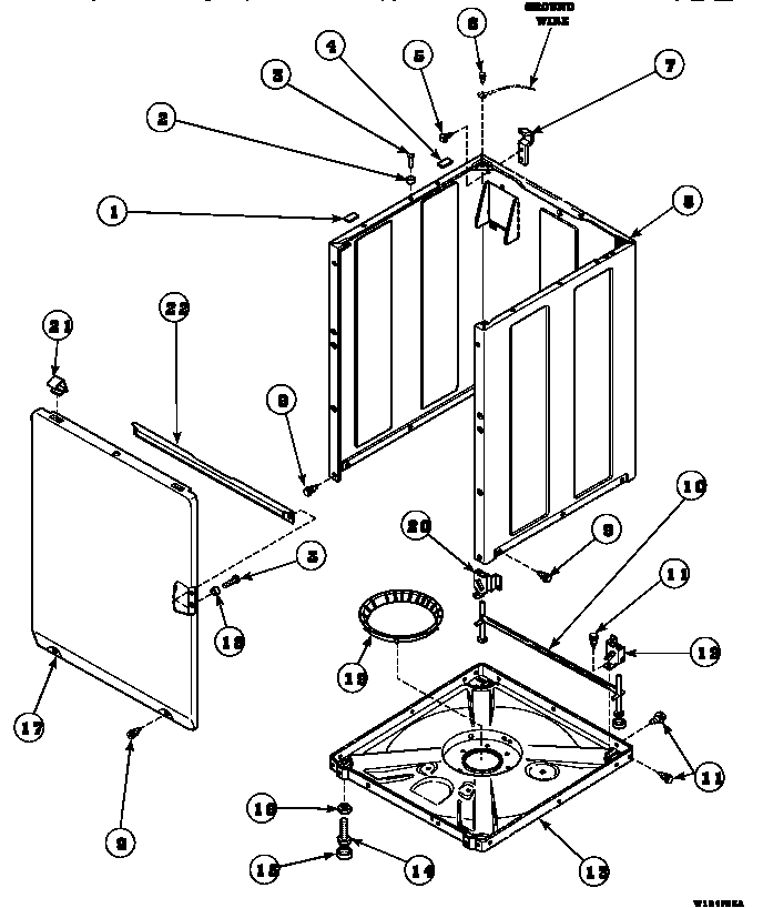 FRONT PANEL, BASE ASSEMBLY AND CABINET ASSEMBLY