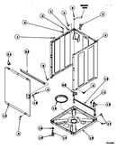 Front panel, base assembly and cabinet assembly
