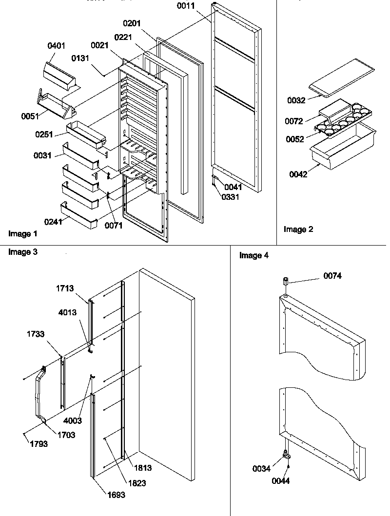 REFRIGERATOR DOOR AND ACCESSORIES