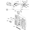 Amana SCD22TBW-P1303511WW shelf, crisper assemblies and toe grille diagram