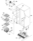 Freezer shelves and light