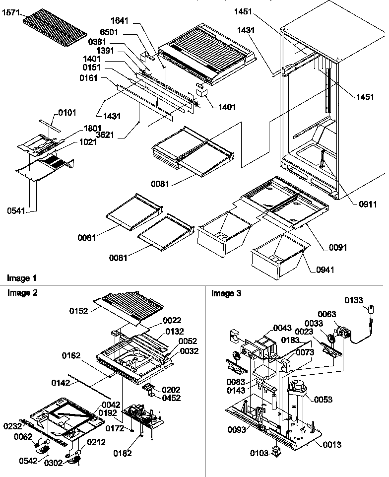 Interior cabinet and drain block assembly