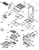 Interior cabinet and drain block assembly