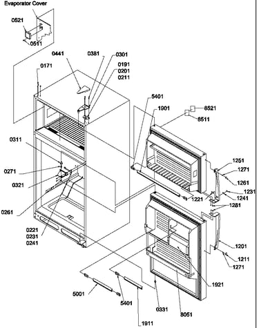 Door, hinges and accessories
