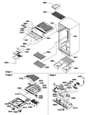 Interior cabinet and drain block assembly