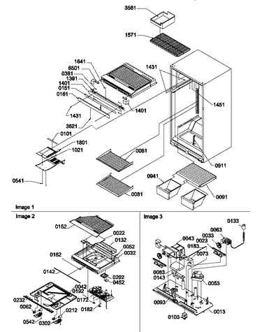 Interior cabinet and drain block assembly