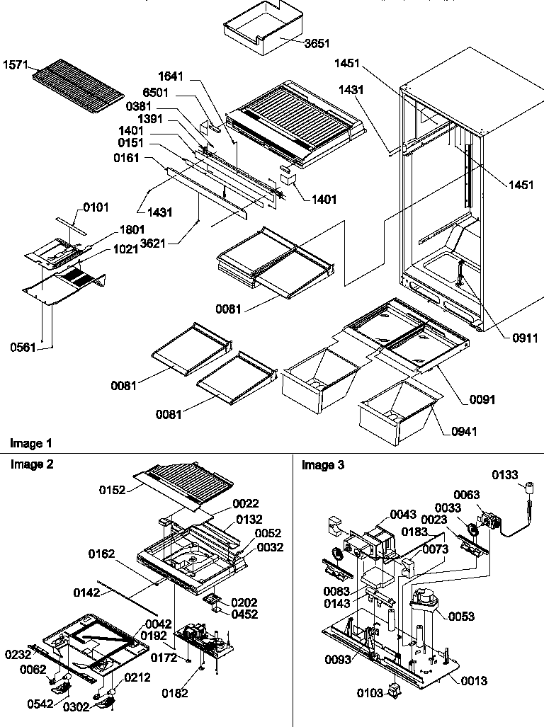 Interior cabinet and drain block assembly