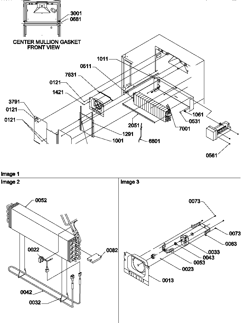 Evaporator and fan motor assemblies