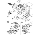 Amana THI18TE-P1310701WE interior cabinet and drain block assembly diagram