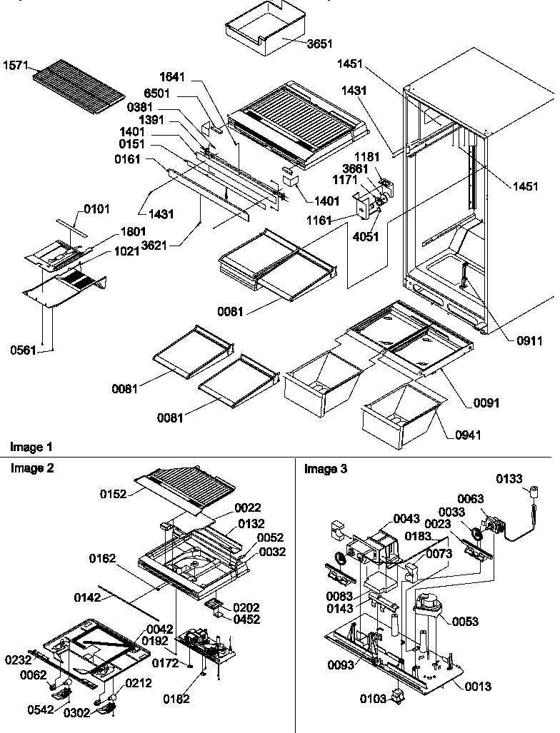Interior cabinet and drain block assembly